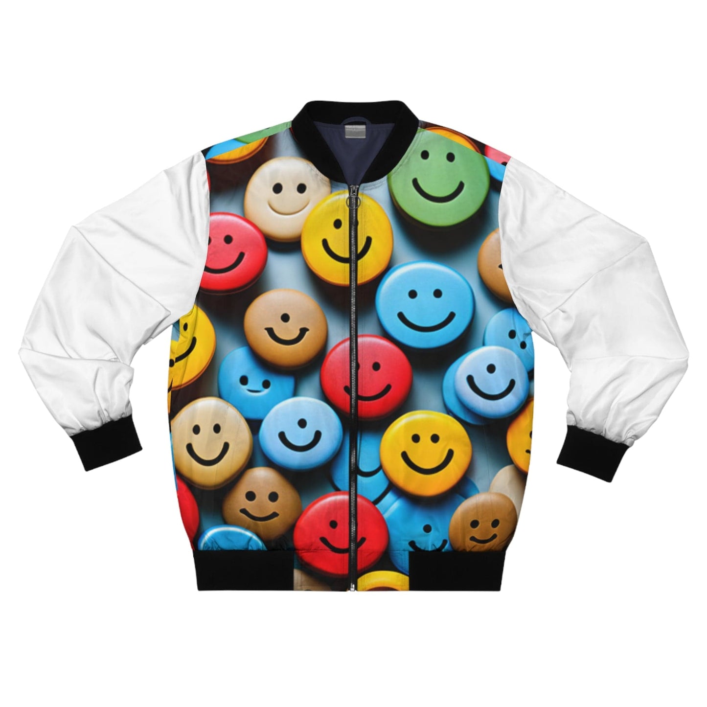 All Over Prints Smiley Face Bomber Jacket