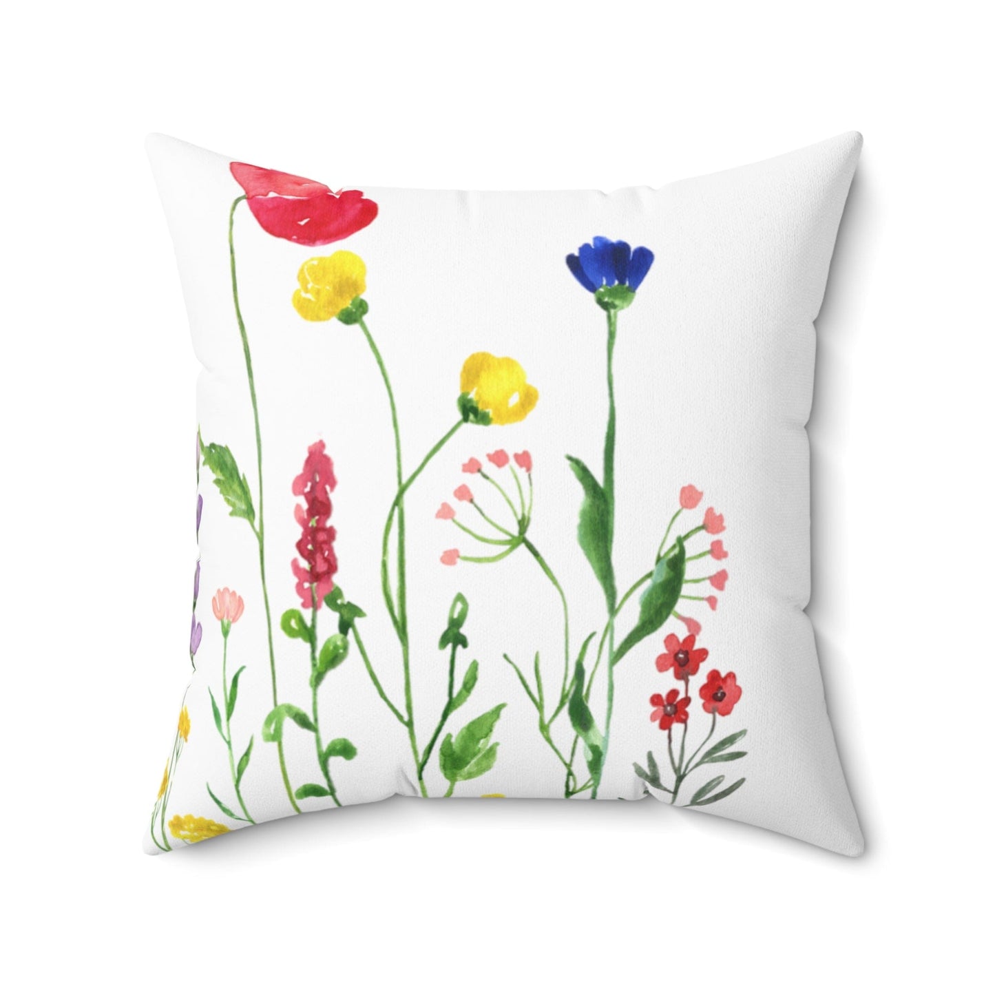 Home Decor Wild Flower Spun Polyester Square Pillow