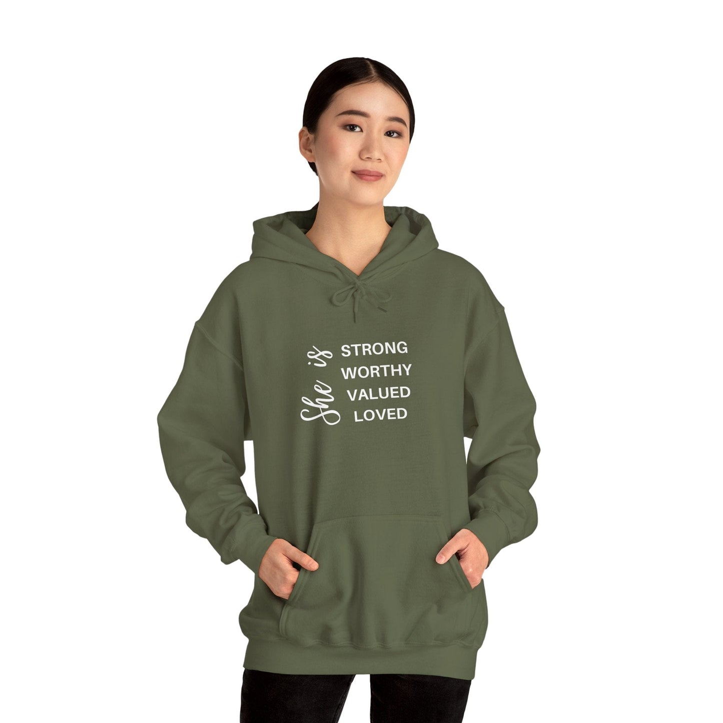 Hoodie Military Green / S She Is Empowering Hoodie