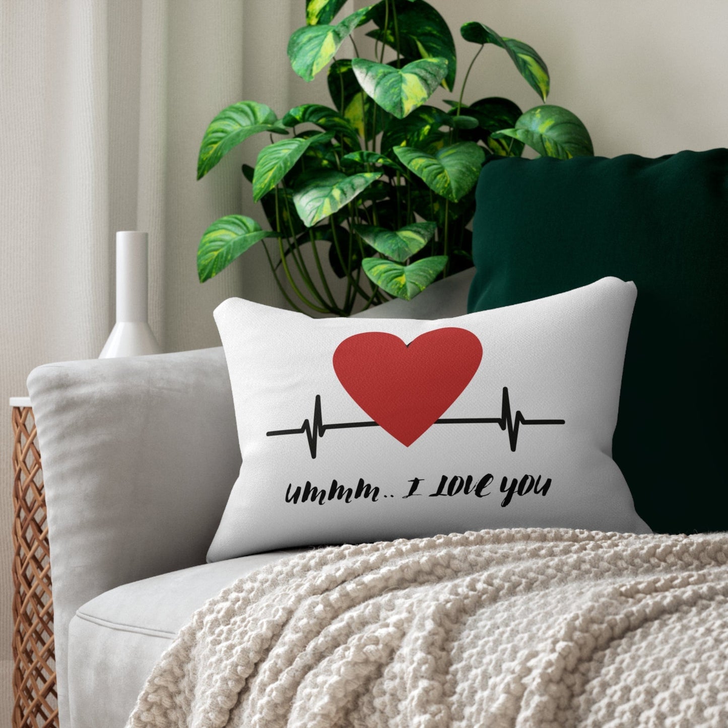 Home Decor 20" × 14" Umm, I Love You Lumbar Pillow