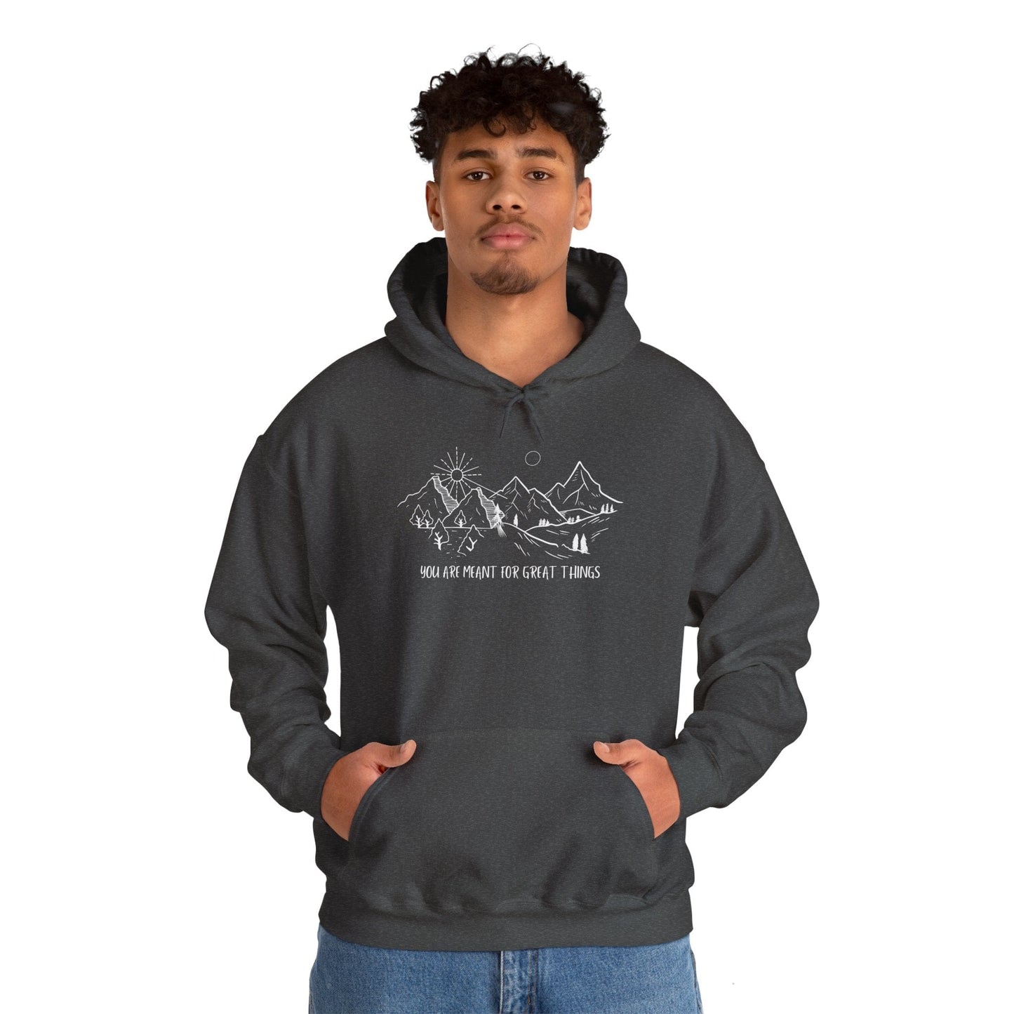 Hoodie Dark Heather / S Mountain Dreamer Hoodie - You Are Meant for Great Things