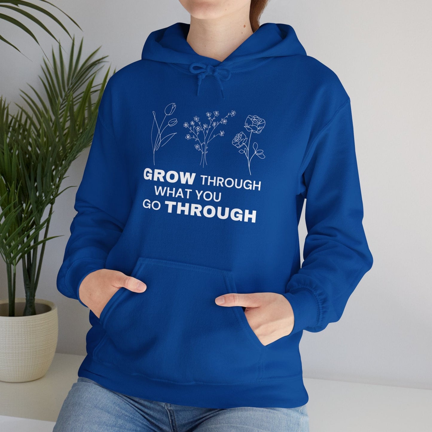 Hoodie Grow Through What You Go Through Hoodie - Inspirational Unisex Hoodie