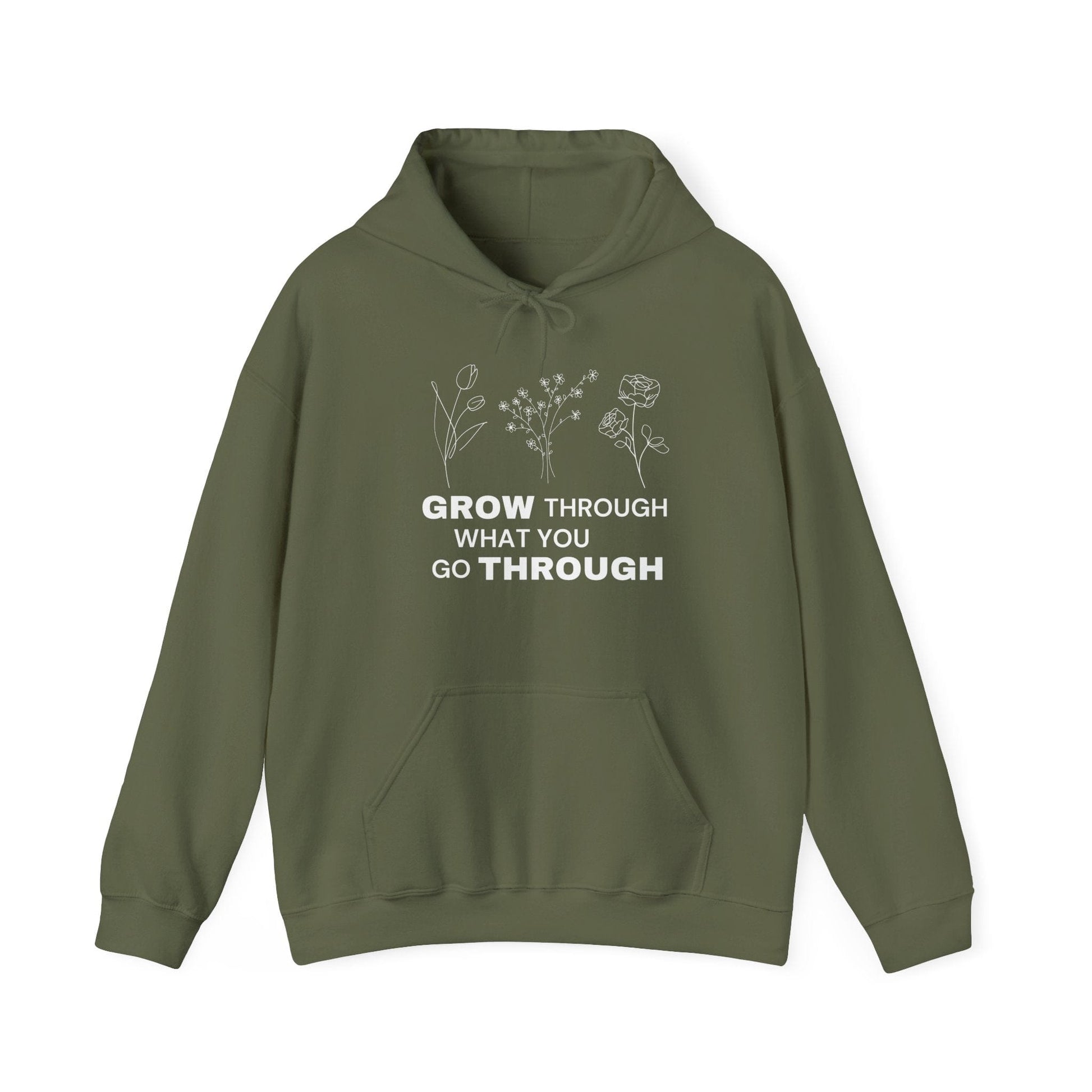 Hoodie Grow Through What You Go Through Hoodie - Inspirational Unisex Hoodie