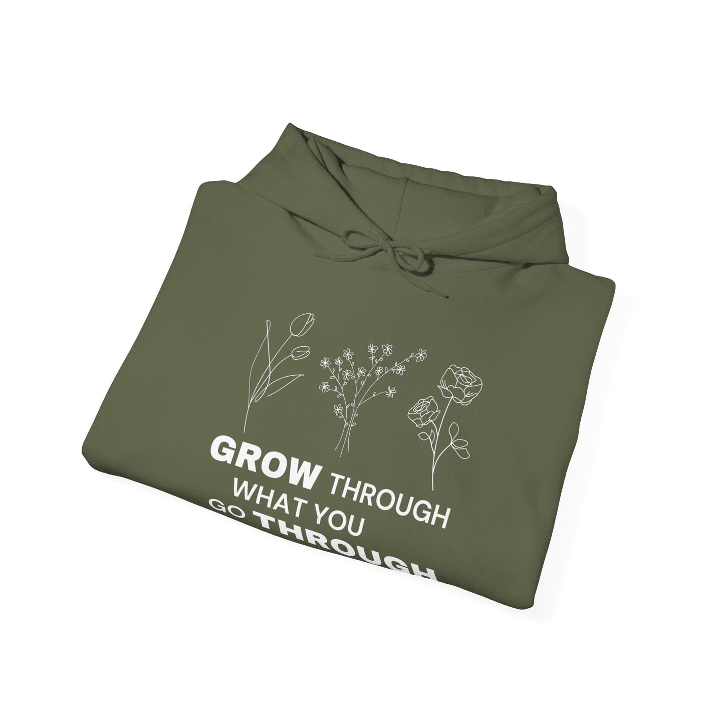 Hoodie Grow Through What You Go Through Hoodie - Inspirational Unisex Hoodie