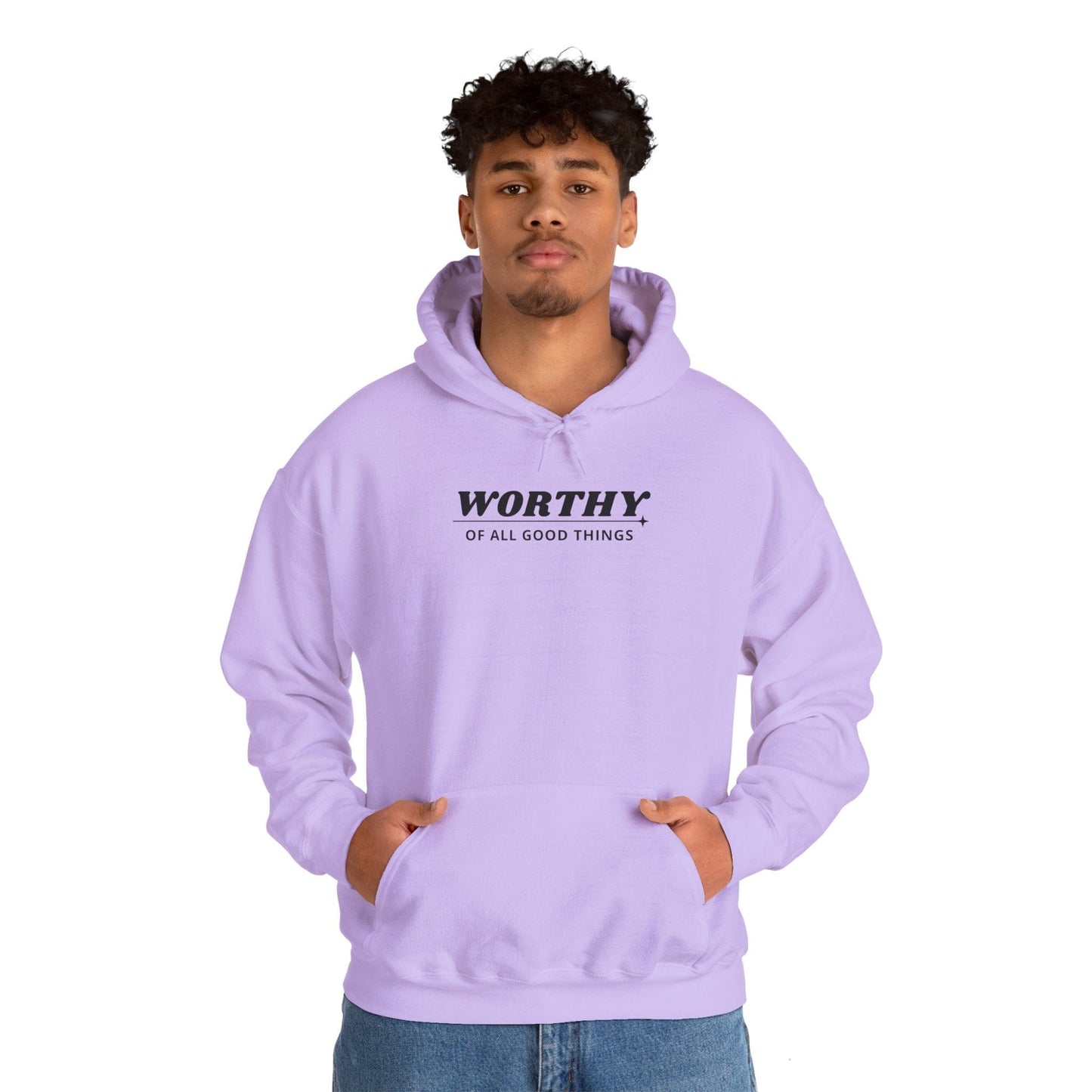 Hoodie Orchid / S Worthy Unisex Heavy Blend™ Hooded Sweatshirt - Positive Affirmation Apparel for Everyday Comfort