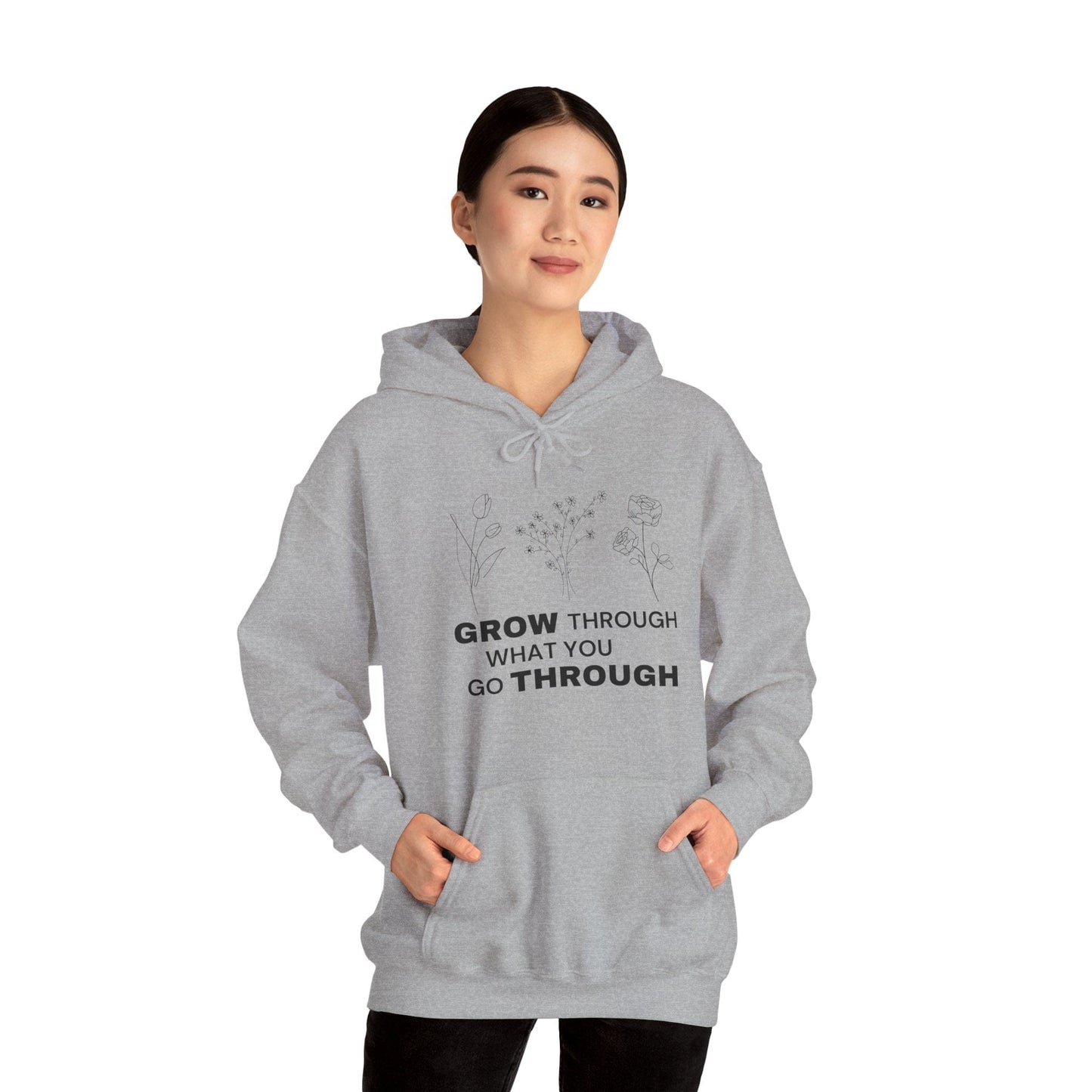 Hoodie Sport Grey / S Grow Through What You Go Through Hoodie - Inspirational Unisex Hoodie