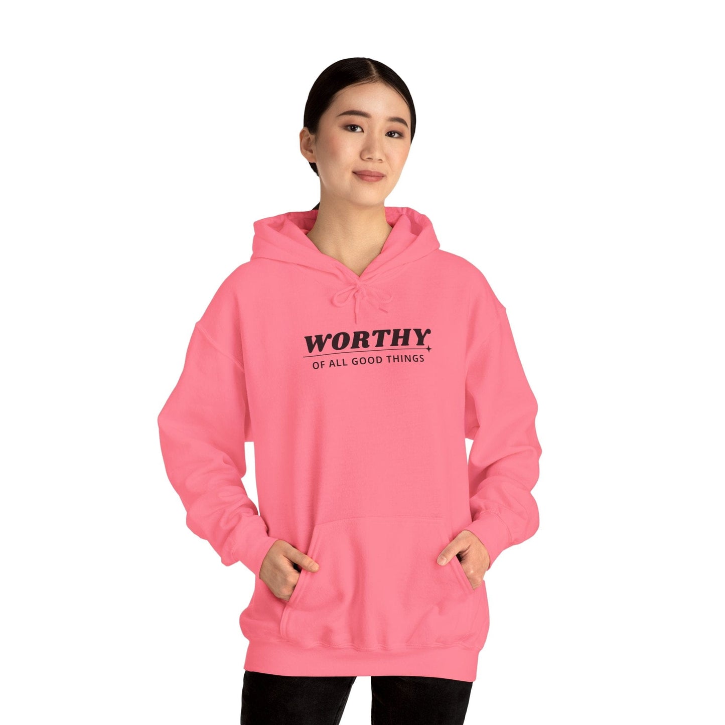 Hoodie Worthy Unisex Heavy Blend™ Hooded Sweatshirt - Positive Affirmation Apparel for Everyday Comfort