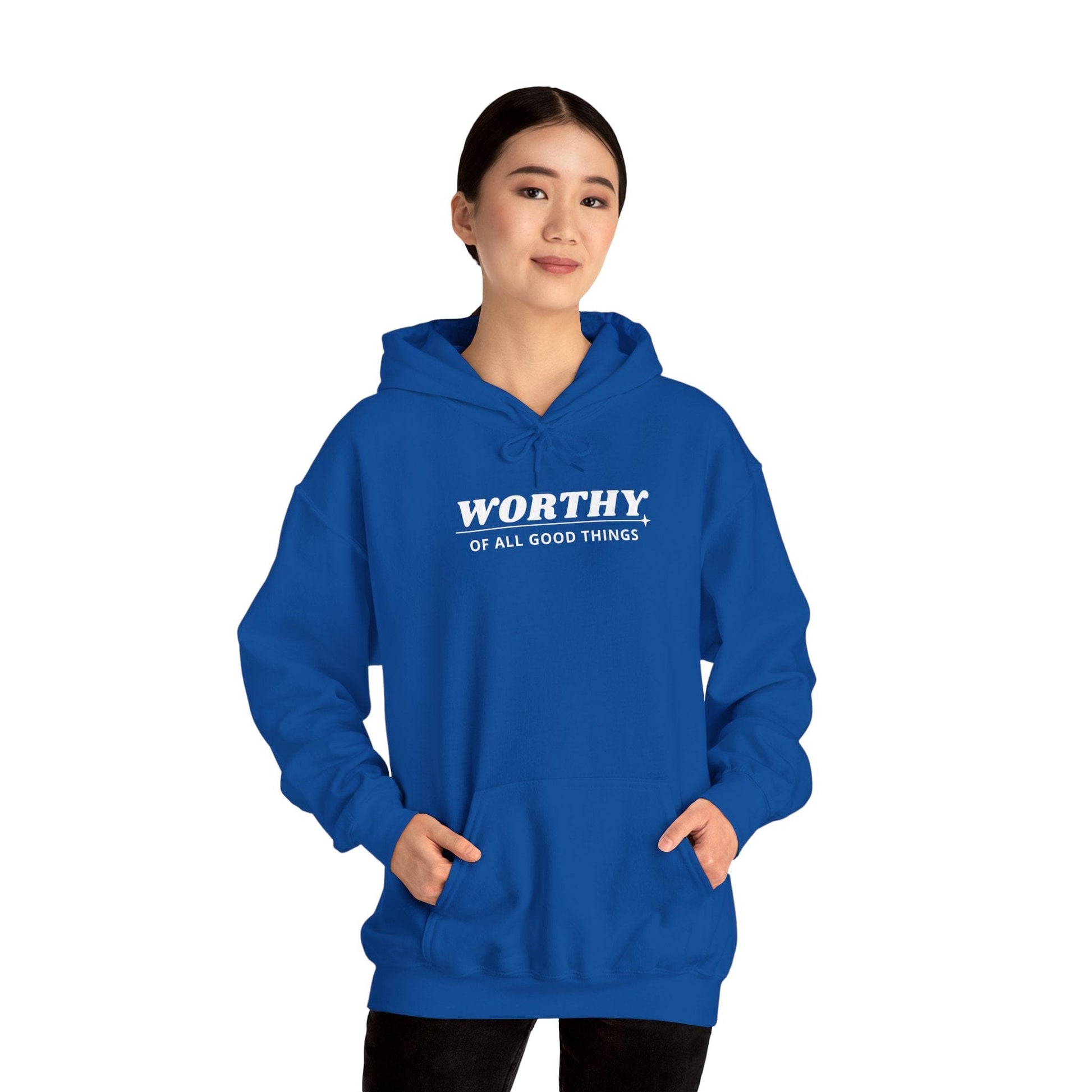 Hoodie Worthy Unisex Heavy Blend™ Hooded Sweatshirt - Positive Affirmation Apparel for Everyday Comfort