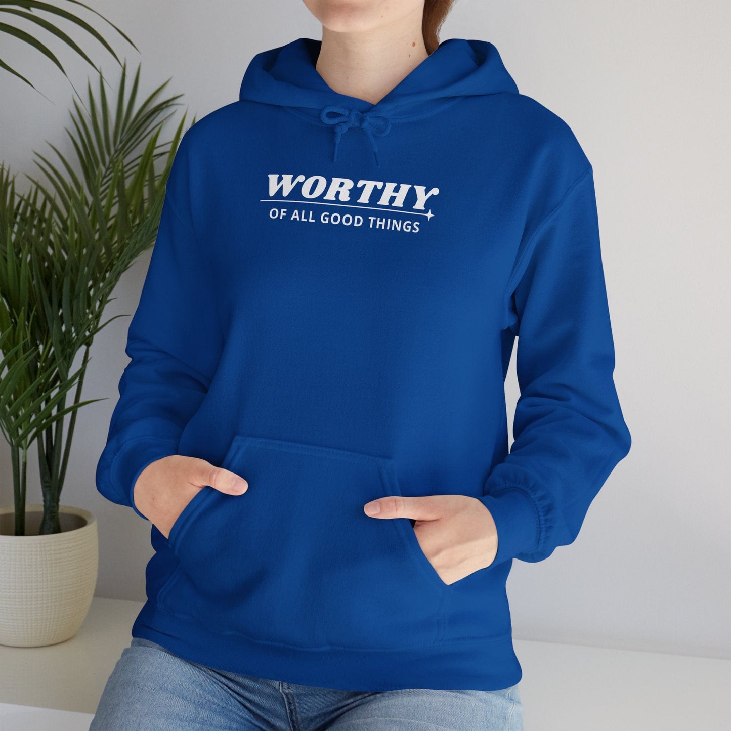 Hoodie Worthy Unisex Heavy Blend™ Hooded Sweatshirt - Positive Affirmation Apparel for Everyday Comfort