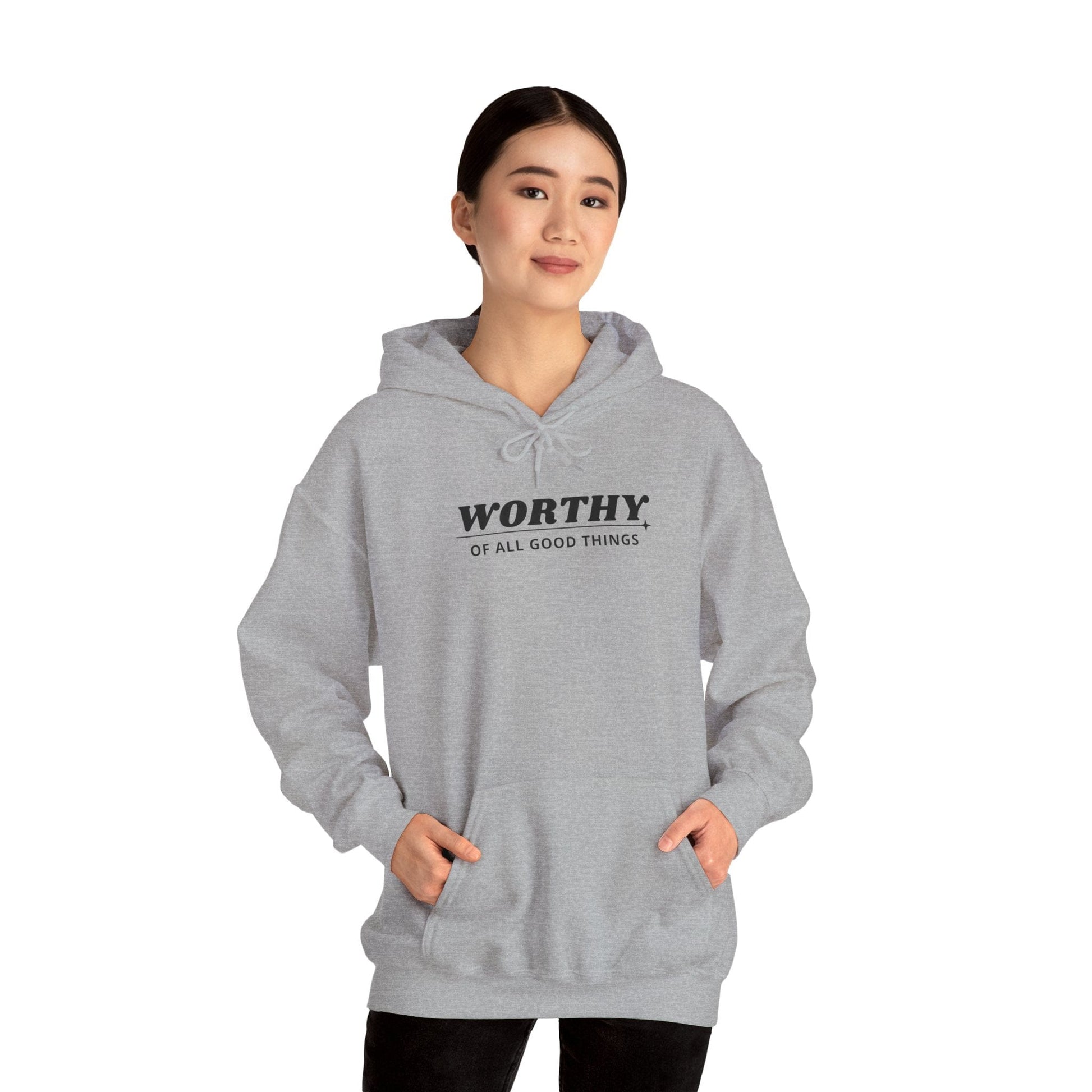 Hoodie Worthy Unisex Heavy Blend™ Hooded Sweatshirt - Positive Affirmation Apparel for Everyday Comfort