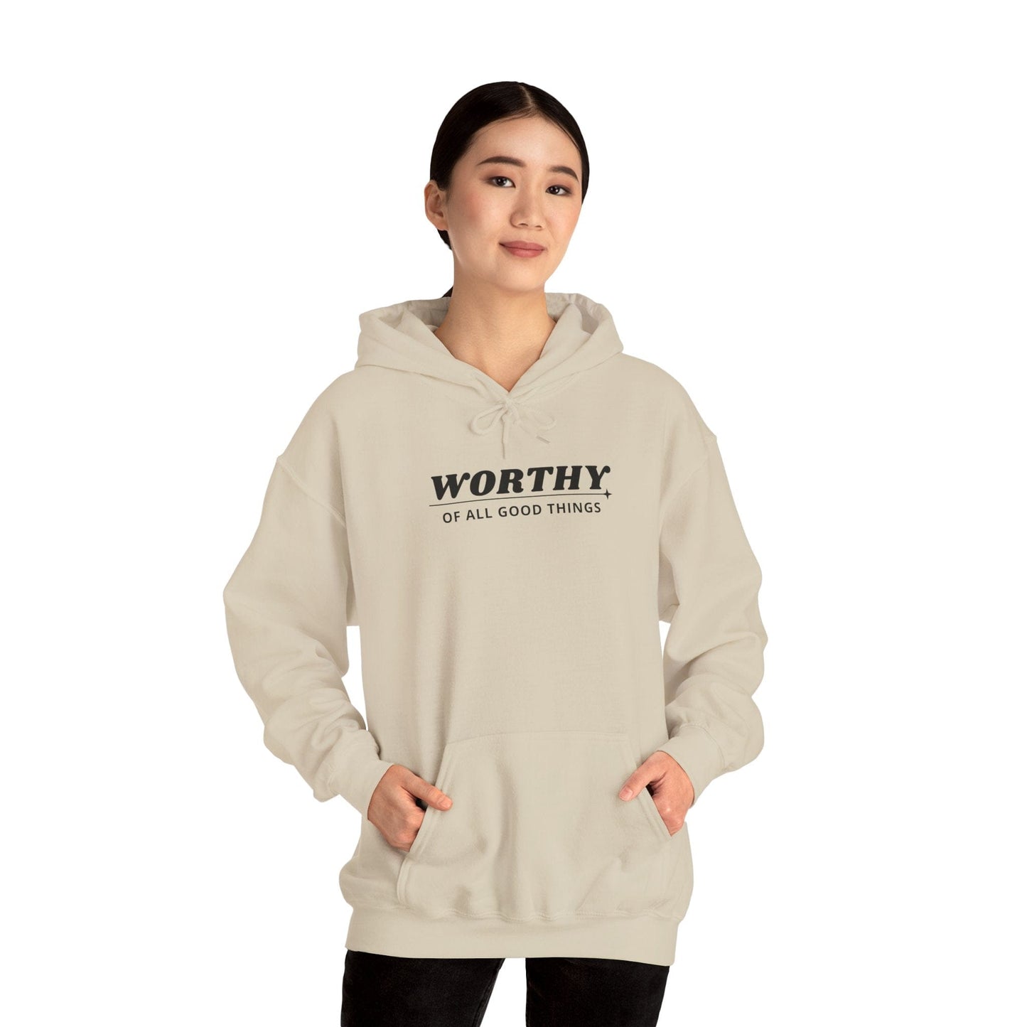 Hoodie Worthy Unisex Heavy Blend™ Hooded Sweatshirt - Positive Affirmation Apparel for Everyday Comfort